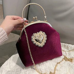 Bolsa Feminina de Veludo Roma