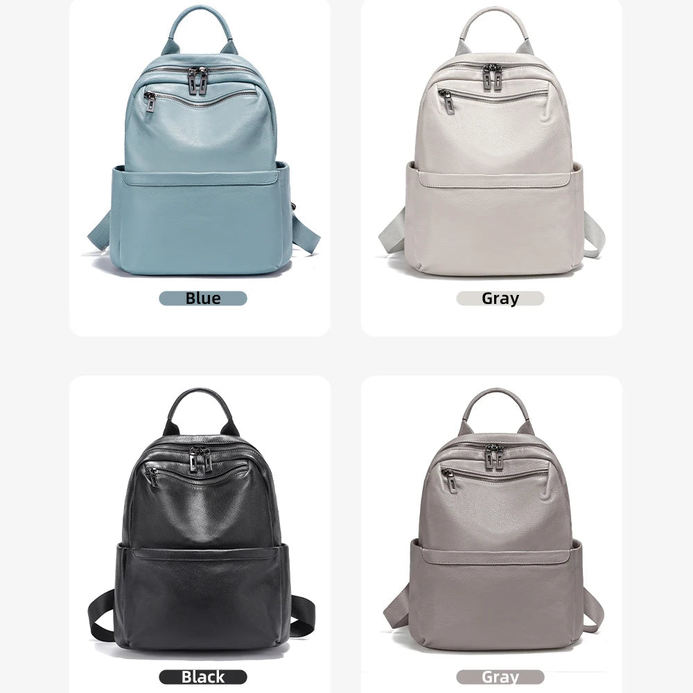 Mochila Feminina de Couro Genuíno Gabrielle