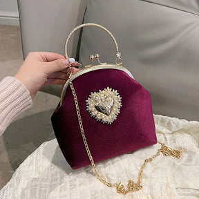 Bolsa Feminina de Veludo Roma