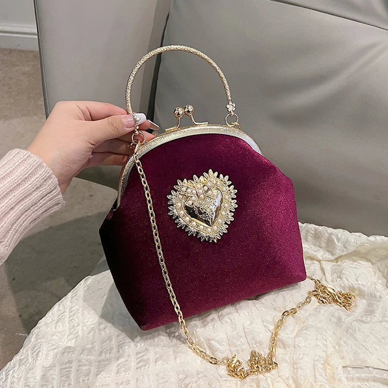 Bolsa Feminina de Veludo Roma