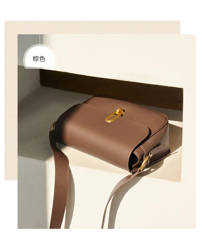 Bolsa Transversal de Couro Genuíno Hamburgo