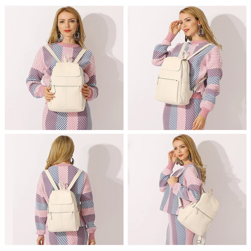 Mochila Feminina de Couro Genuíno Margot