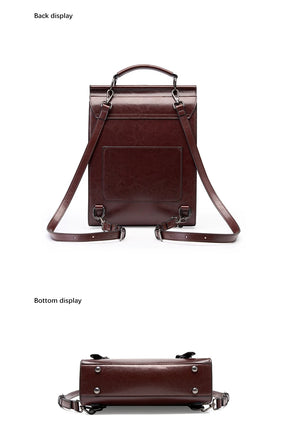 Mochila Feminina Retro de Couro Celene