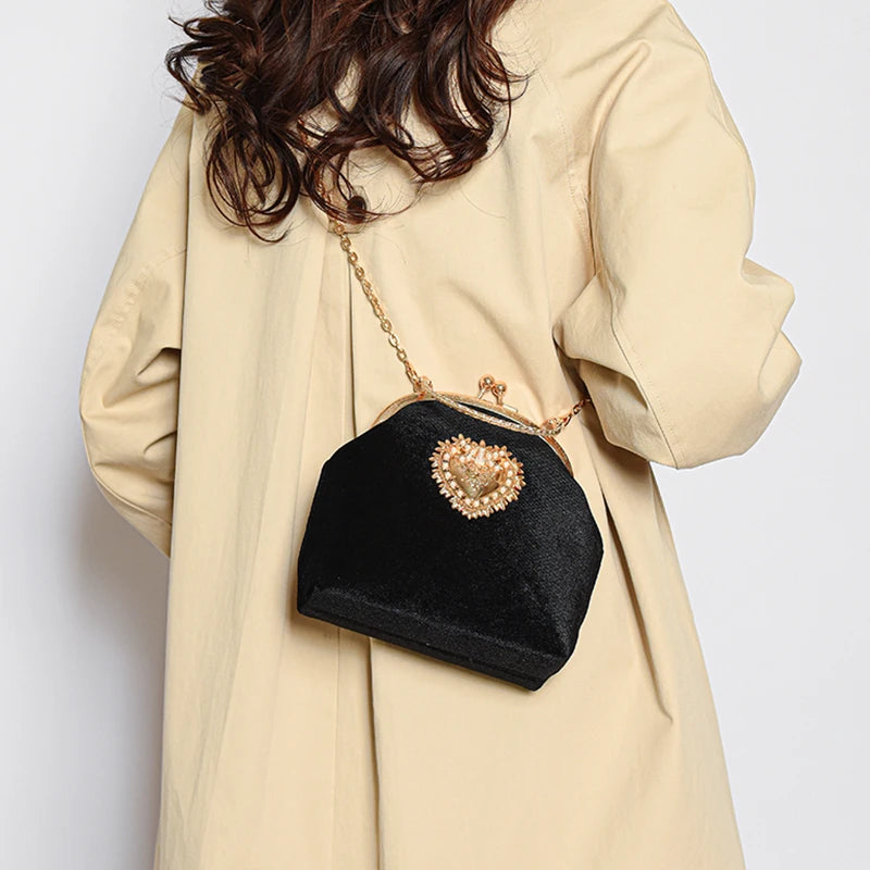 Bolsa Feminina de Veludo Roma