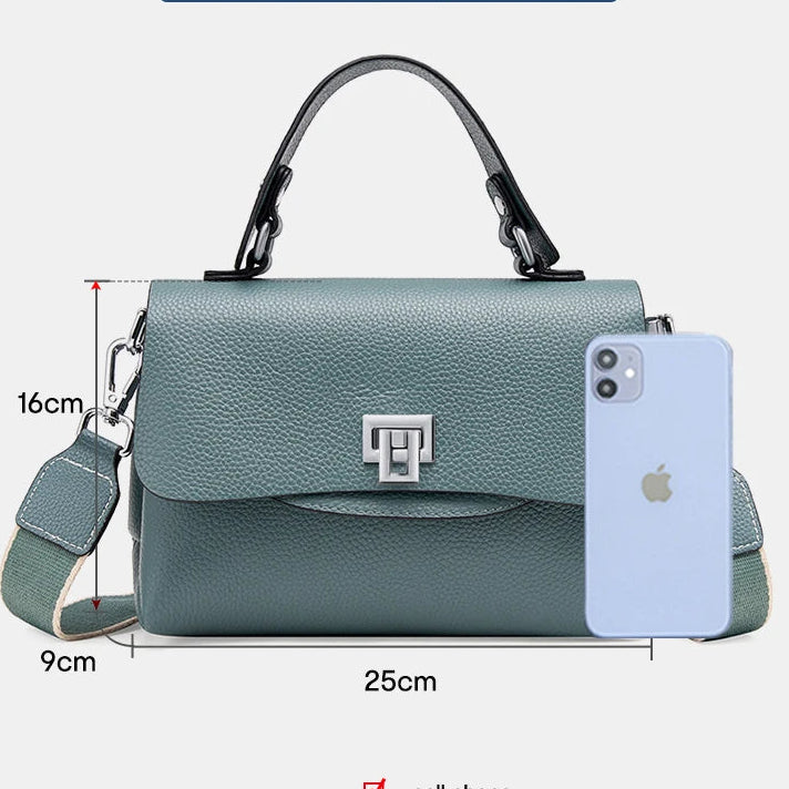 Bolsa de Ombro de Couro Genuíno Isla