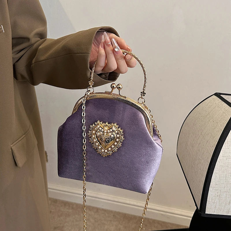 Bolsa Feminina de Veludo Roma