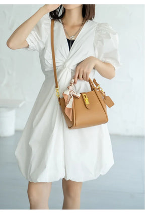 Bolsa Transversal de Couro Genuíno Mykonos