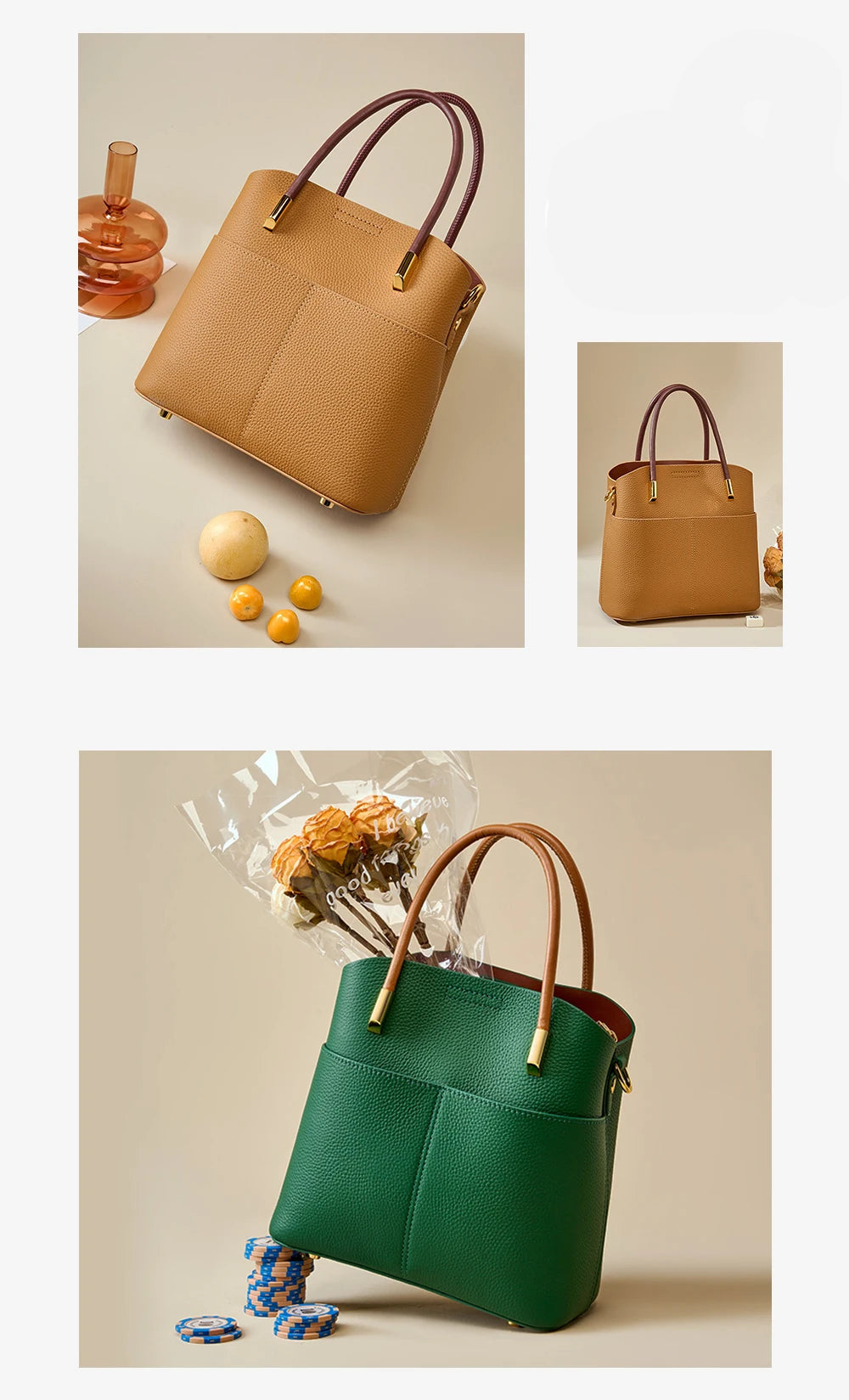 Bolsa Tote de Couro Parisienne