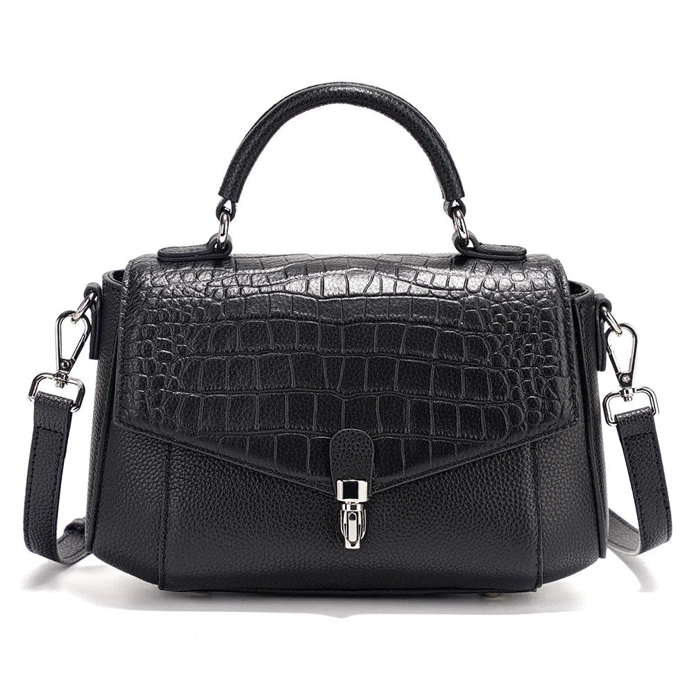 Bolsa de Ombro de Couro Genuíno Carmine