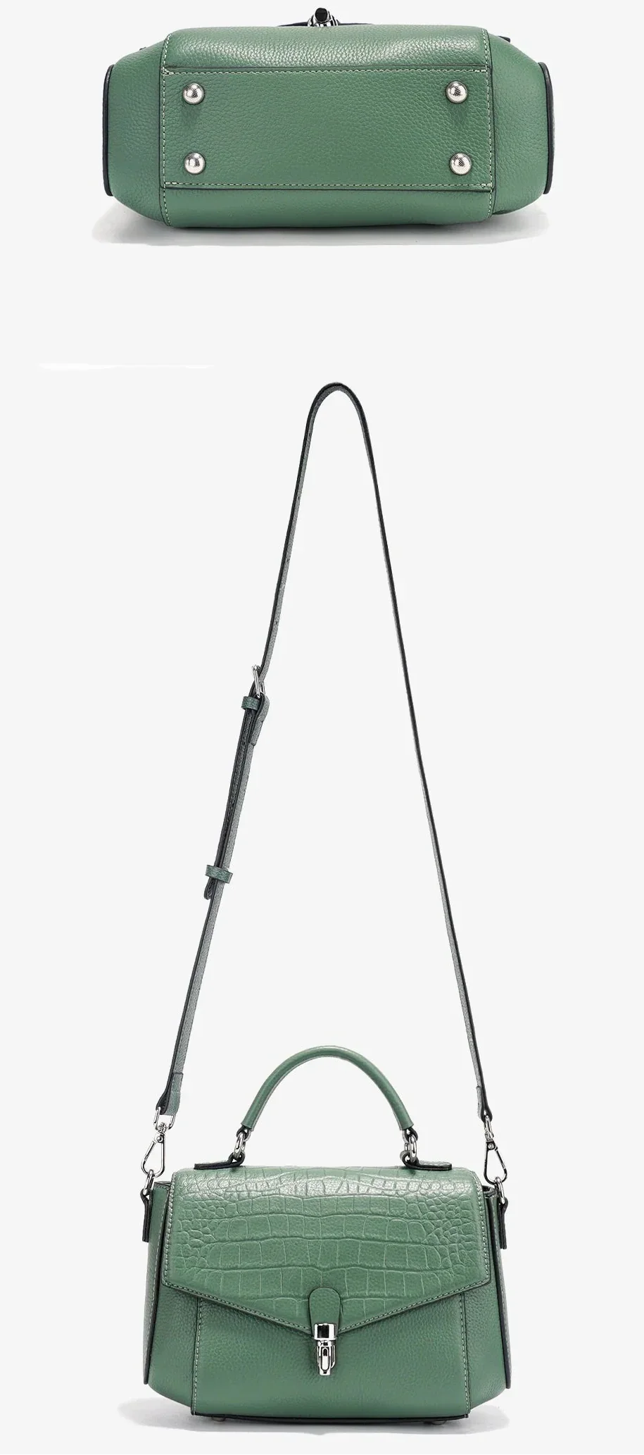 Bolsa de Ombro de Couro Genuíno Carmine