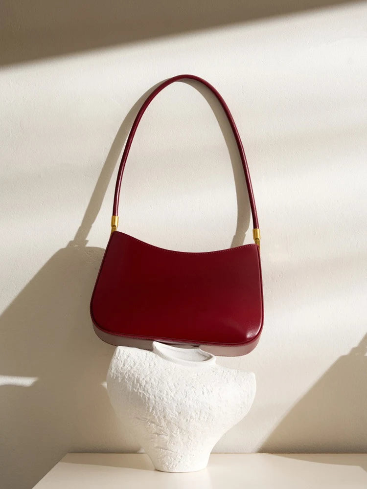 Bolsa de Ombro de Couro Rubis