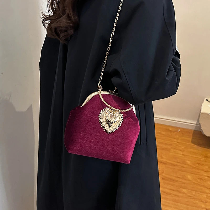 Bolsa Feminina de Veludo Roma