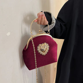 Bolsa Feminina de Veludo Roma