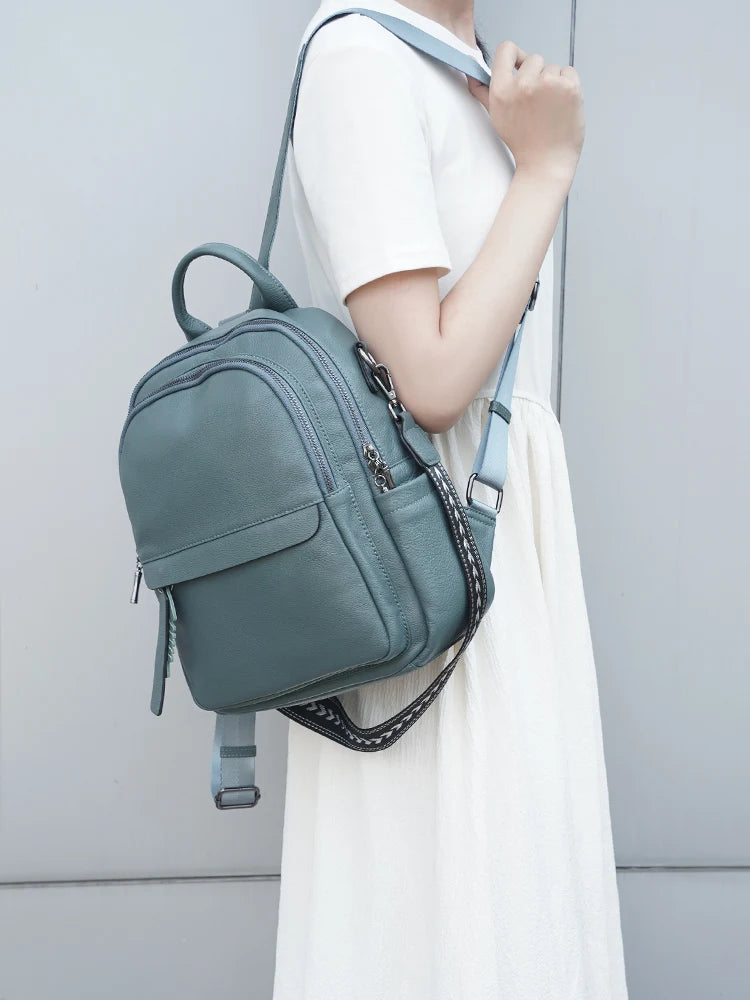 Mochila Feminina de Couro Genuíno Elisa