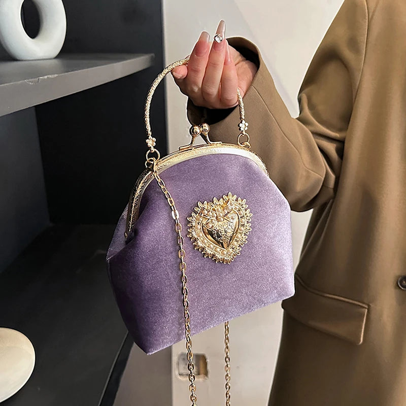 Bolsa Feminina de Veludo Roma