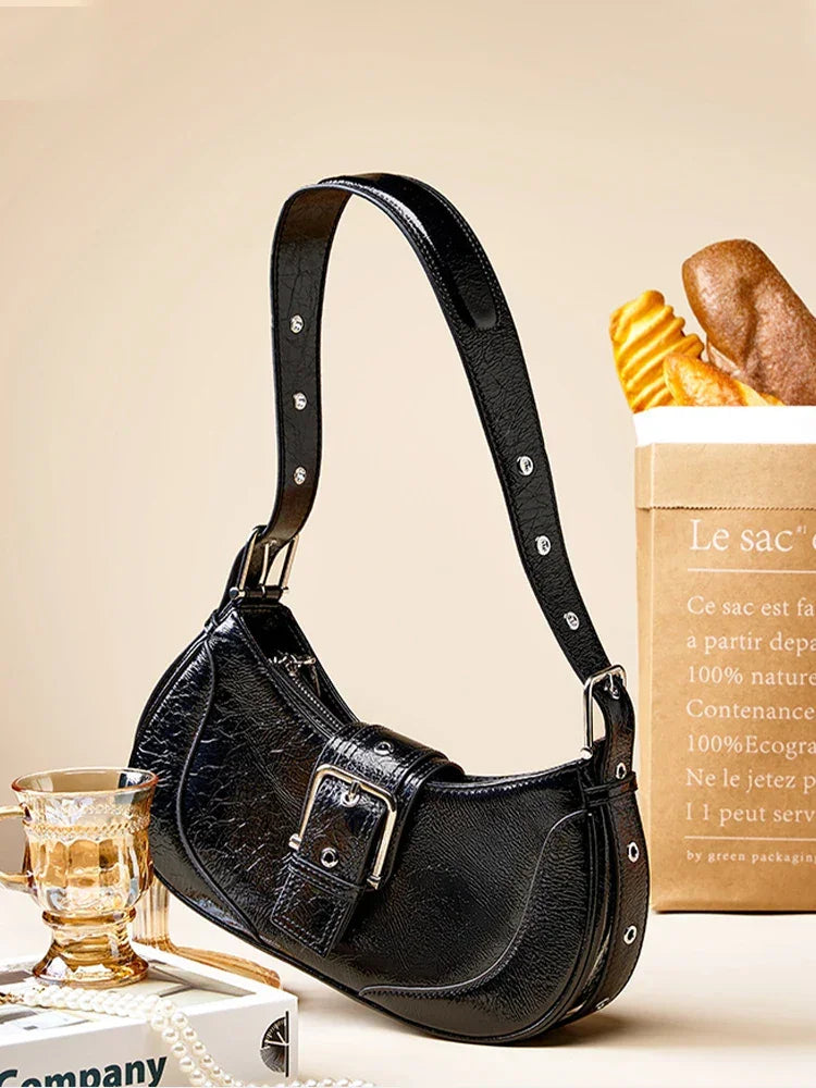 Bolsa de Ombro de Couro Elegante