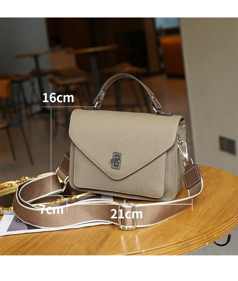 Bolsa de Ombro de Couro Genuíno Kyoto