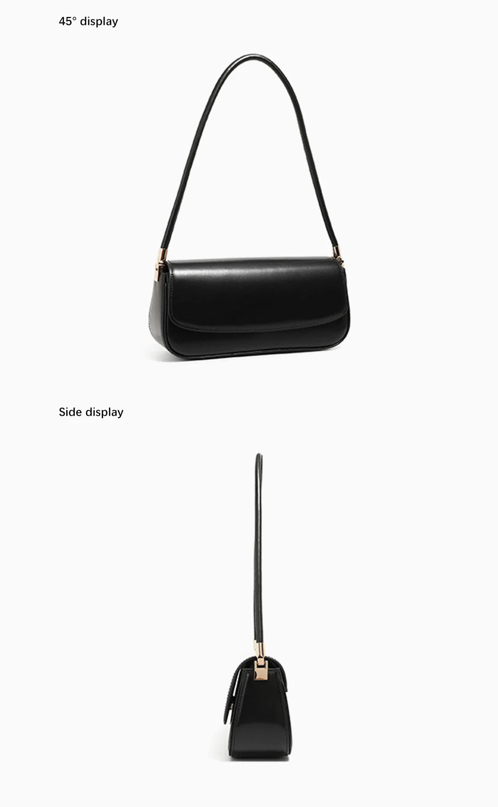 Bolsa Baguete de Couro Borgonha | Baguette Handbags | Cores variadas | Detalhe 3 | Vivièn