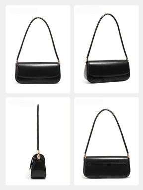 Bolsa Baguete de Couro Borgonha | Baguette Handbags | Cores variadas | Lateral | Vivièn