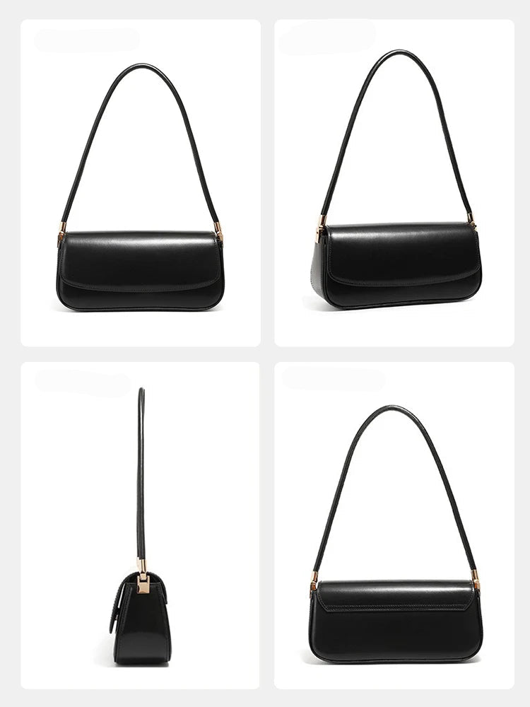 Bolsa Baguete de Couro Borgonha | Baguette Handbags | Cores variadas | Lateral | Vivièn