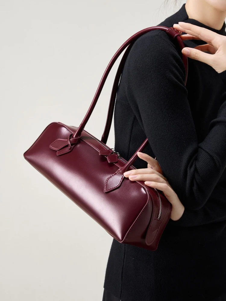 Bolsa Baguete de Couro Genuíno Eloise | Baguette Handbags | Cores variadas | Costas | Vivièn