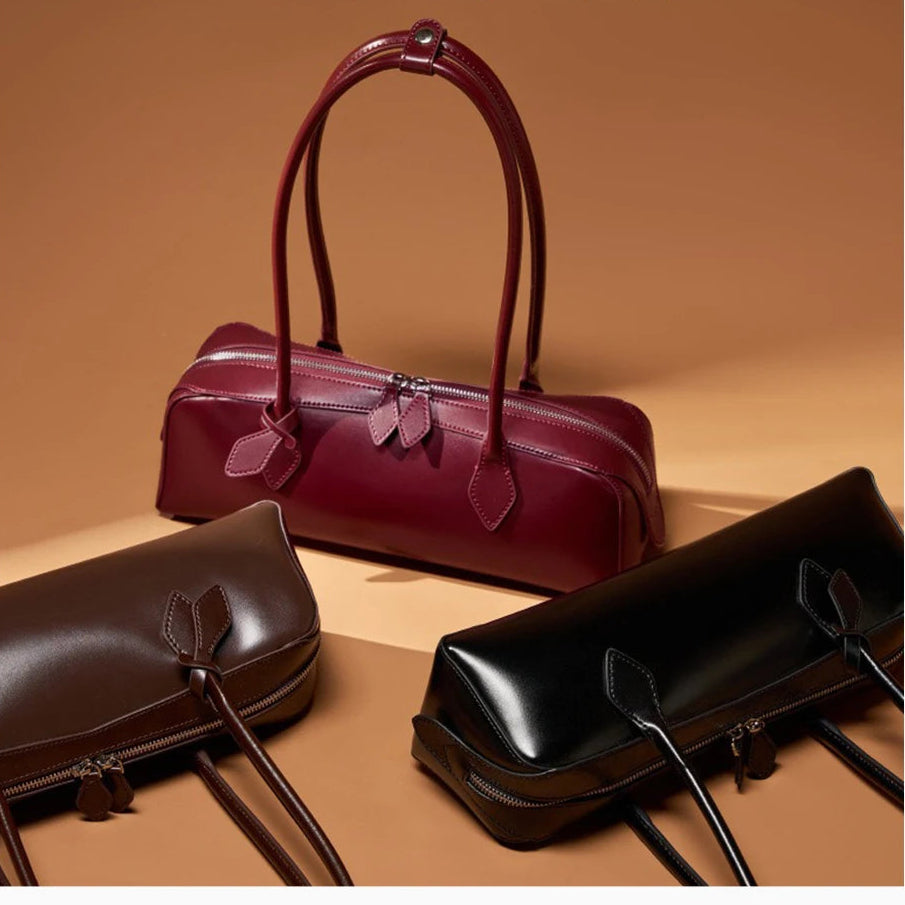 Bolsa Baguete de Couro Genuíno Eloise | Baguette Handbags | Cores variadas | Detalhe 9 | Vivièn