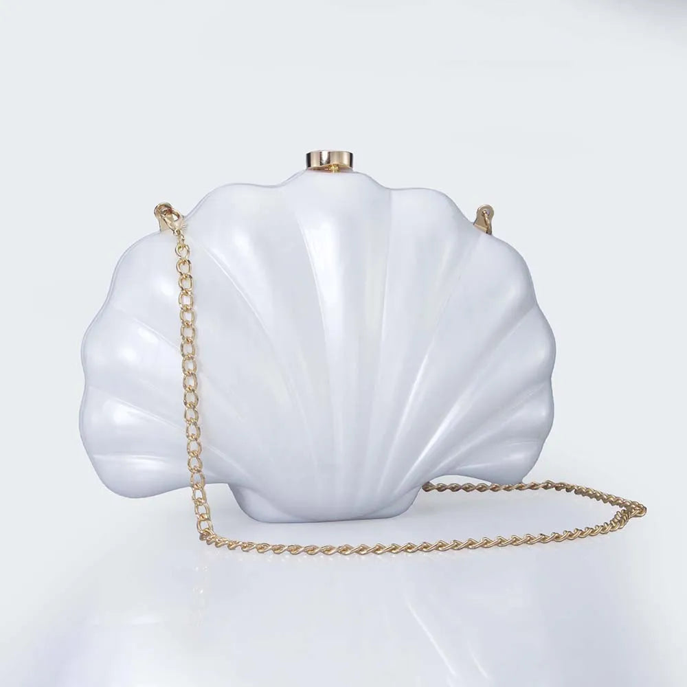 Bolsa de Acrílico Concha Sereia | Clutch Bags | Cores variadas | Detalhe 12 | Vivièn