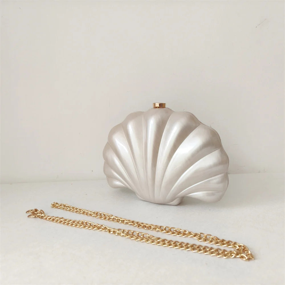 Bolsa de Acrílico Concha Sereia | Clutch Bags | Cores variadas | Detalhe 16 | Vivièn