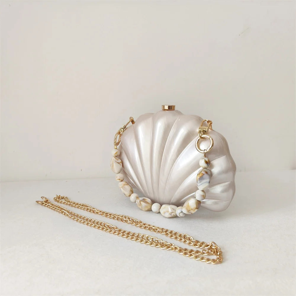 Bolsa de Acrílico Concha Sereia | Clutch Bags | Cores variadas | Detalhe 18 | Vivièn