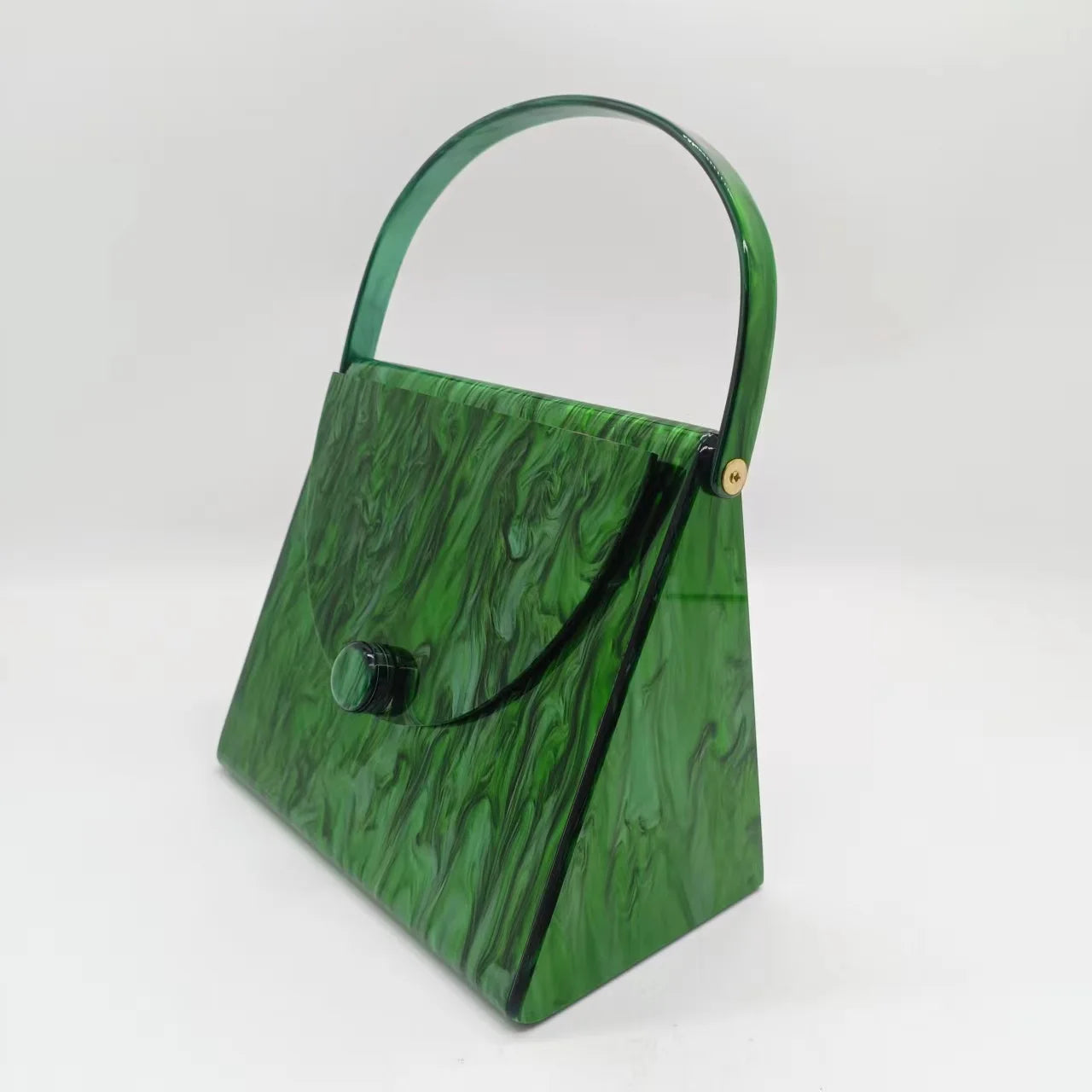 Bolsa de Acrílico de Luxo Bath | Clutch Bags | Verde | Costas | Vivièn