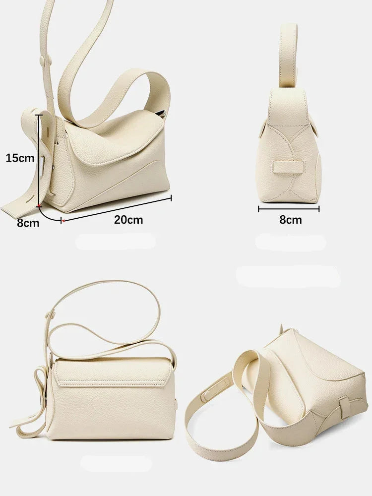 Bolsa de Couro Geométrica – Ombro e Transversal | Shoulder Bags | Cores variadas | Costas | Vivièn