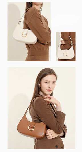 Bolsa de Ombro de Couro Charmosa | Shoulder Bags | Cores variadas | Detalhe 2 | Vivièn