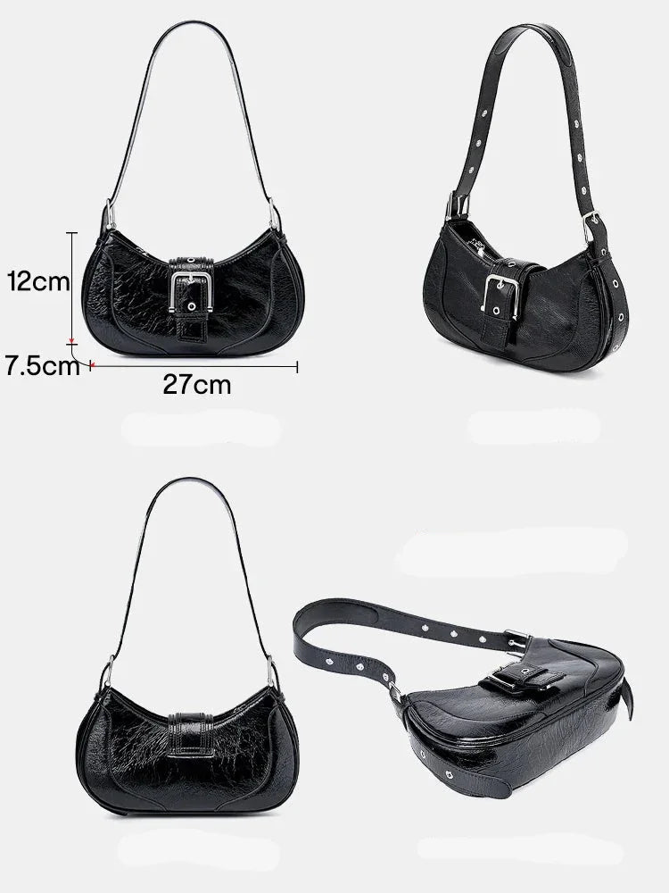 Bolsa de Ombro de Couro Elegante | Shoulder Bags | Cores variadas | Detalhe 1 | Vivièn