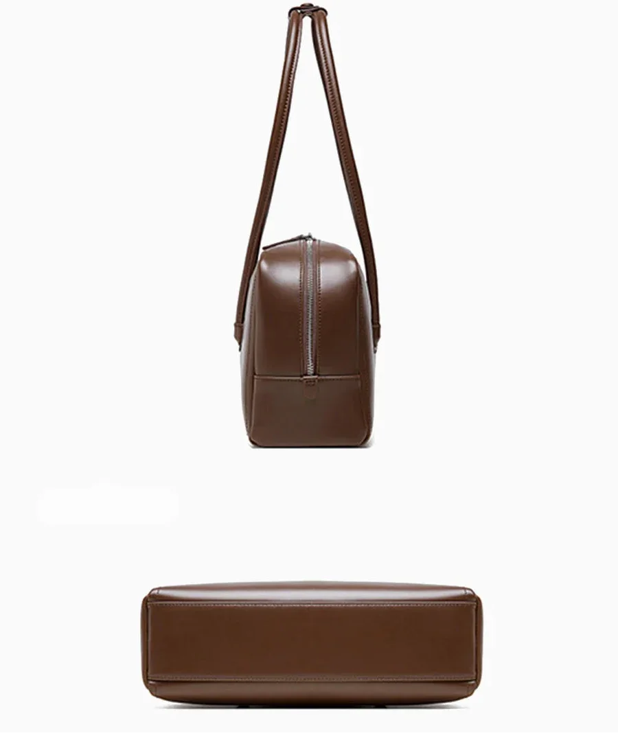 Bolsa de Ombro de Couro Genuíno Boston | Shoulder Bags | Cores variadas | Detalhe 4 | Vivièn