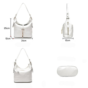 Bolsa de Ombro de Couro Genuíno Camille | Shoulder Bags | Cores variadas | Detalhe 2 | Vivièn