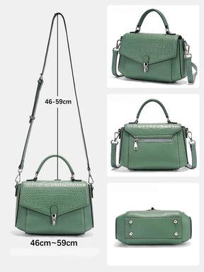 Bolsa de Ombro de Couro Genuíno Carmine | Shoulder Bags | Cores variadas | Lateral | Vivièn