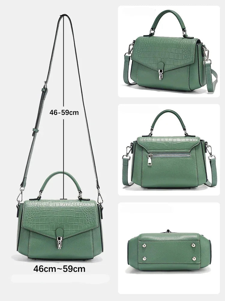 Bolsa de Ombro de Couro Genuíno Carmine | Shoulder Bags | Cores variadas | Lateral | Vivièn