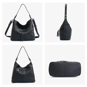 Bolsa de Ombro de Couro Genuíno Delphine | Bucket Bags | Cores variadas | Costas | Vivièn