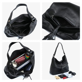 Bolsa de Ombro de Couro Genuíno Delphine | Bucket Bags | Cores variadas | Detalhe 2 | Vivièn