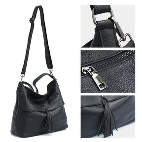 Bolsa de Ombro de Couro Genuíno Delphine | Bucket Bags | Cores variadas | Lateral | Vivièn