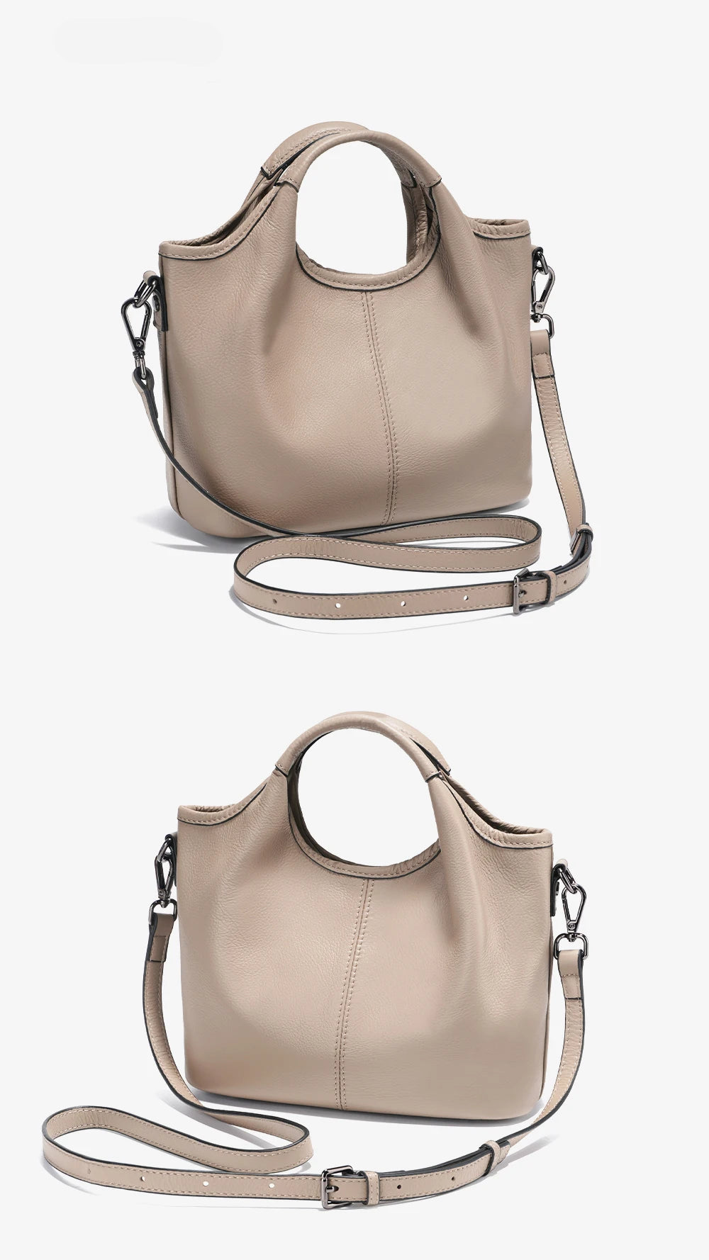 Bolsa de Ombro de Couro Genuíno Isabell | Shoulder Bags | Cores variadas | Detalhe 2 | Vivièn