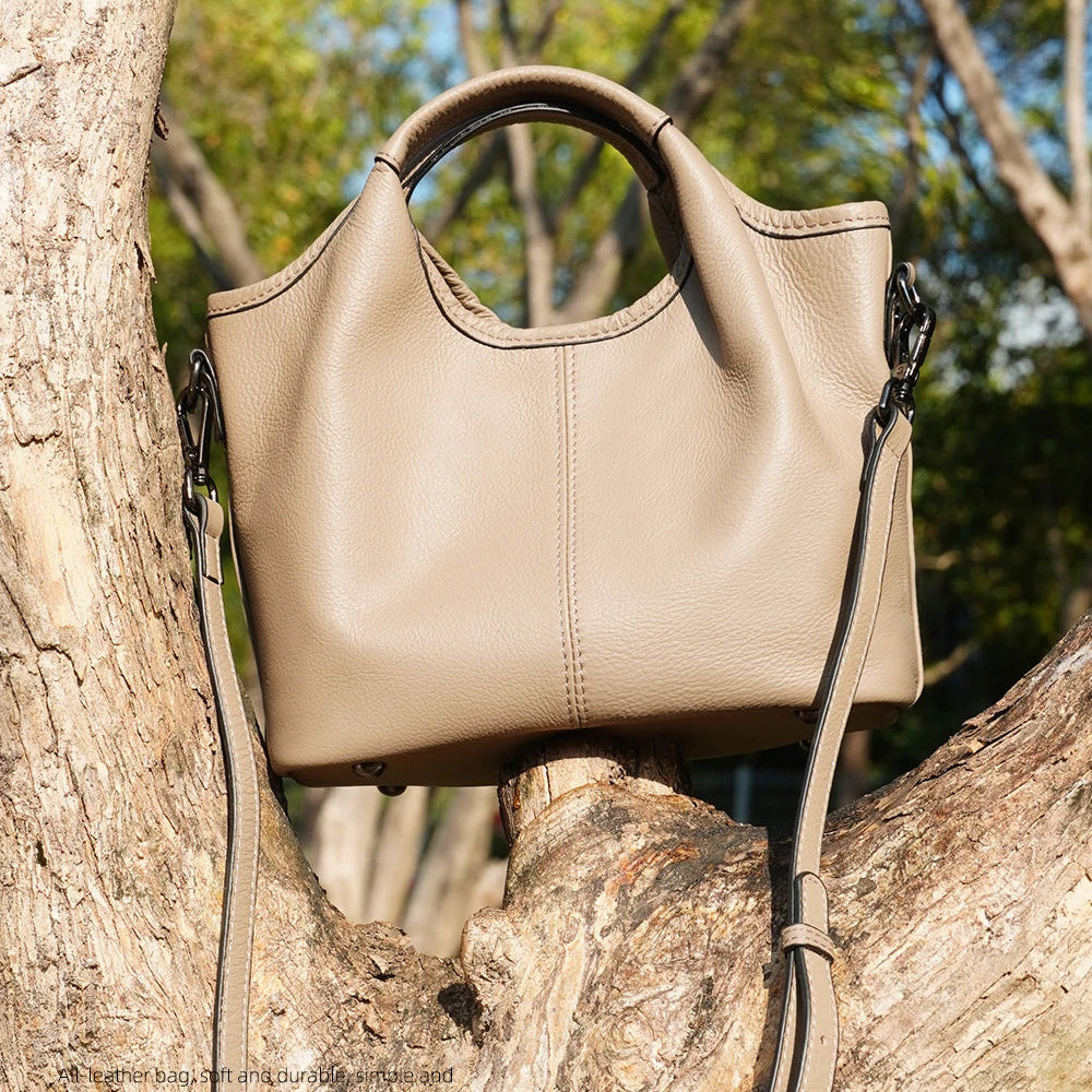 Bolsa de Ombro de Couro Genuíno Isabell | Shoulder Bags | Cores variadas | Lateral | Vivièn