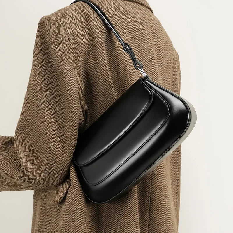 Bolsa de Ombro de Couro Genuíno Isadora | Shoulder Bags | Cores variadas | Lateral | Vivièn