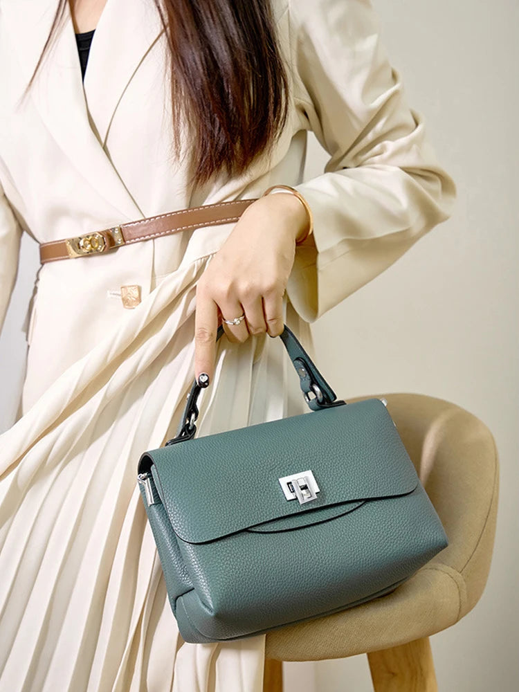 Bolsa de Ombro de Couro Genuíno Isla | Cross Body Bags | Cores variadas | Costas | Vivièn