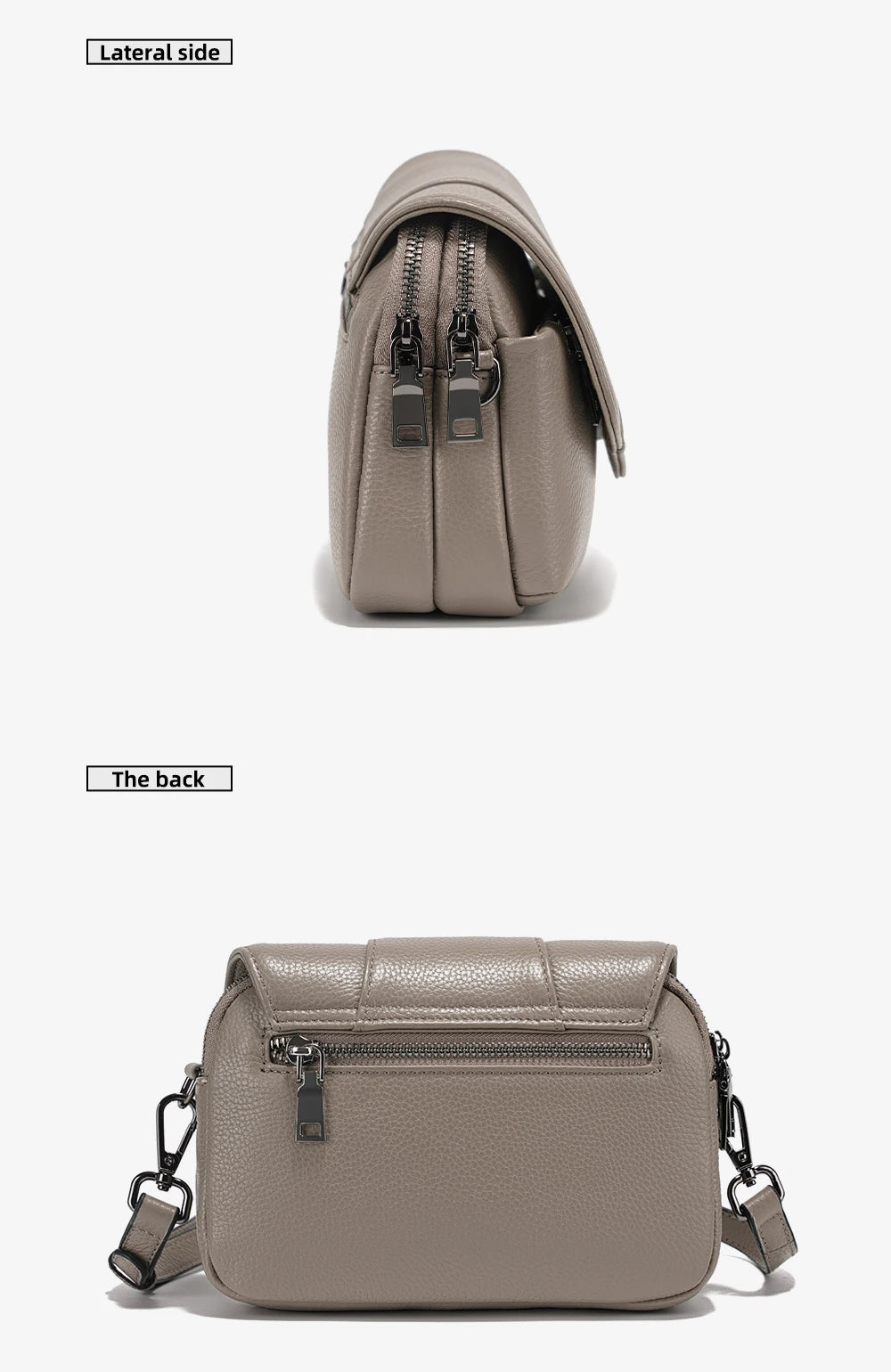 Bolsa de Ombro de Couro Genuíno Juliette | Cross Body Bags | Cores variadas | Detalhe 3 | Vivièn