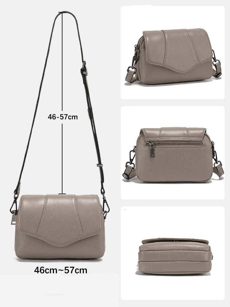 Bolsa de Ombro de Couro Genuíno Juliette | Cross Body Bags | Cores variadas | Detalhe 4 | Vivièn