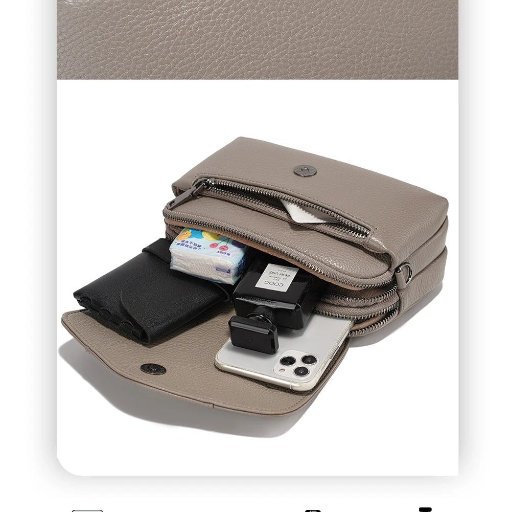 Bolsa de Ombro de Couro Genuíno Juliette | Cross Body Bags | Cores variadas | Detalhe 9 | Vivièn