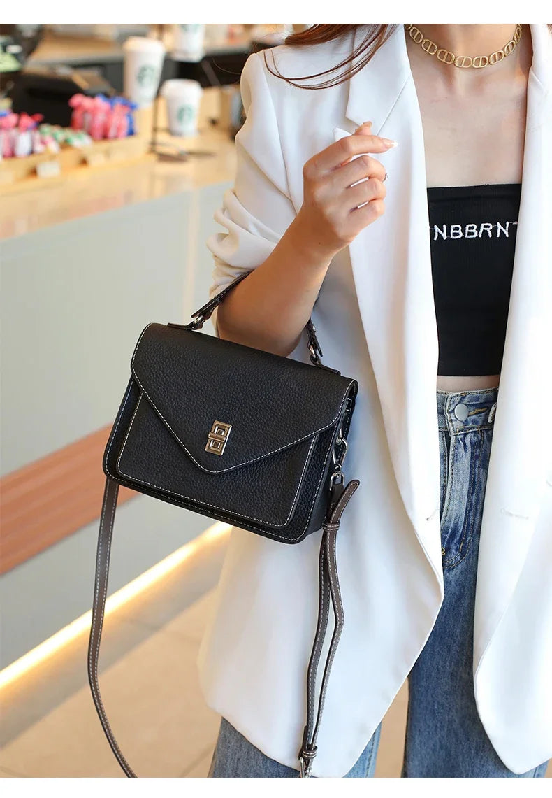 Bolsa de Ombro de Couro Genuíno Kyoto | Shoulder Bags | Cores variadas | Detalhe 19 | Vivièn