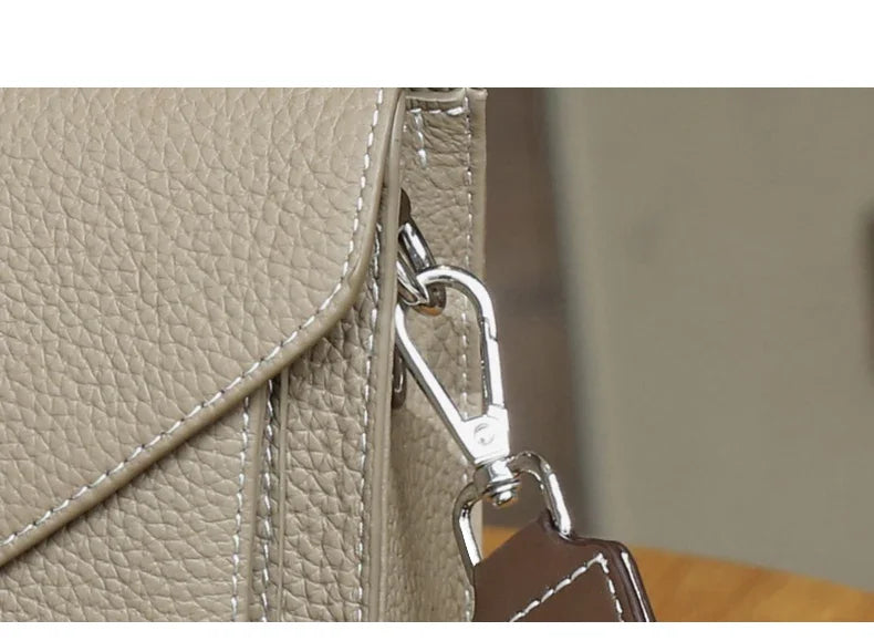 Bolsa de Ombro de Couro Genuíno Kyoto | Shoulder Bags | Cores variadas | Detalhe 9 | Vivièn