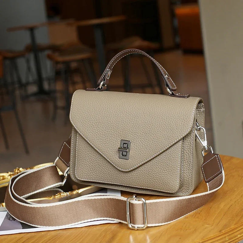 Bolsa de Ombro de Couro Genuíno Kyoto | Shoulder Bags | Cores variadas | Lateral | Vivièn
